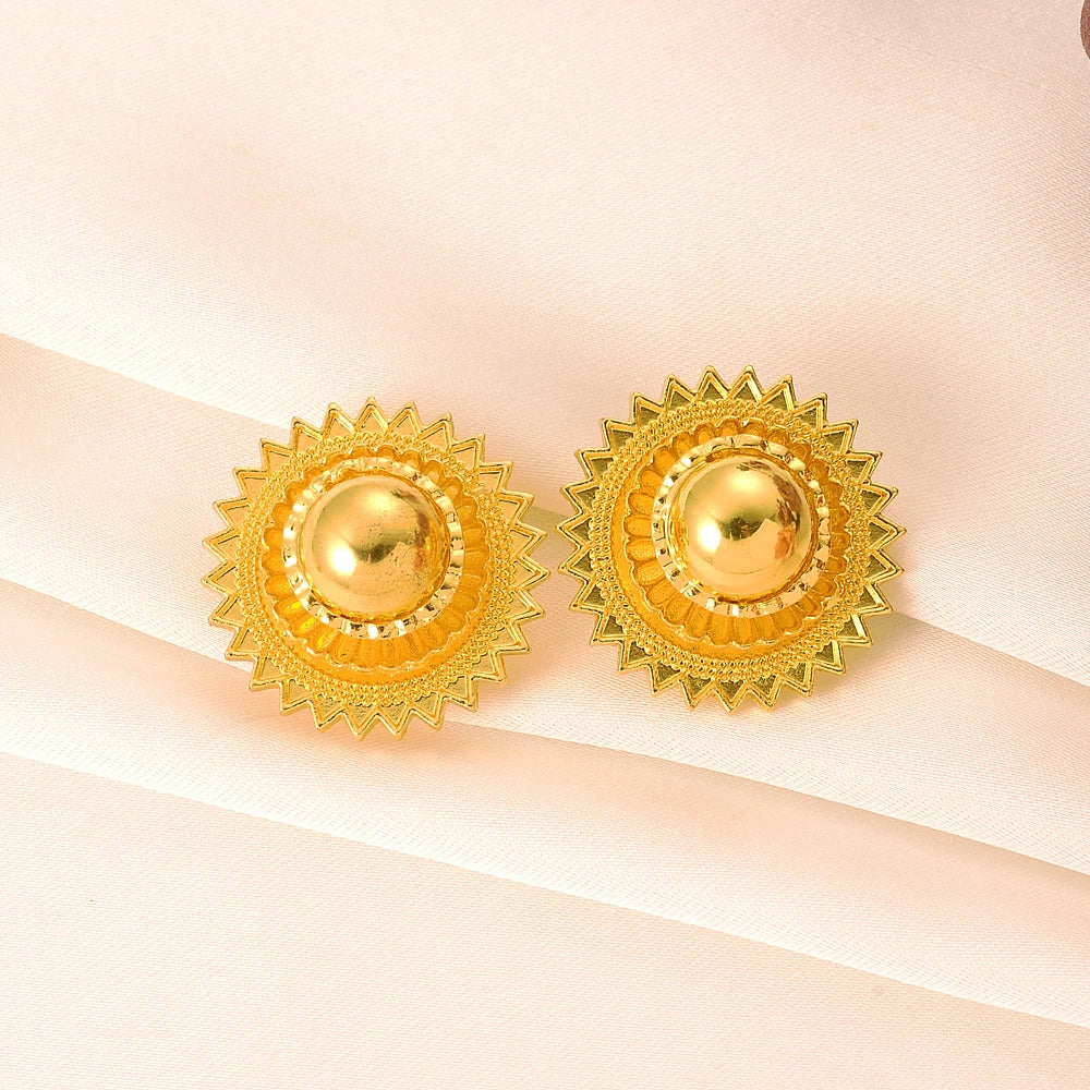 Habesha Wedding Bridal Geometry Round Big Jewelry Sets 24K Gold