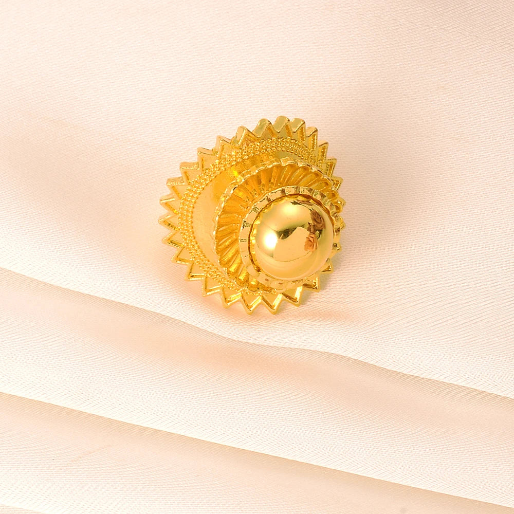 Habesha Wedding Bridal Geometry Round Big Jewelry Sets 24K Gold